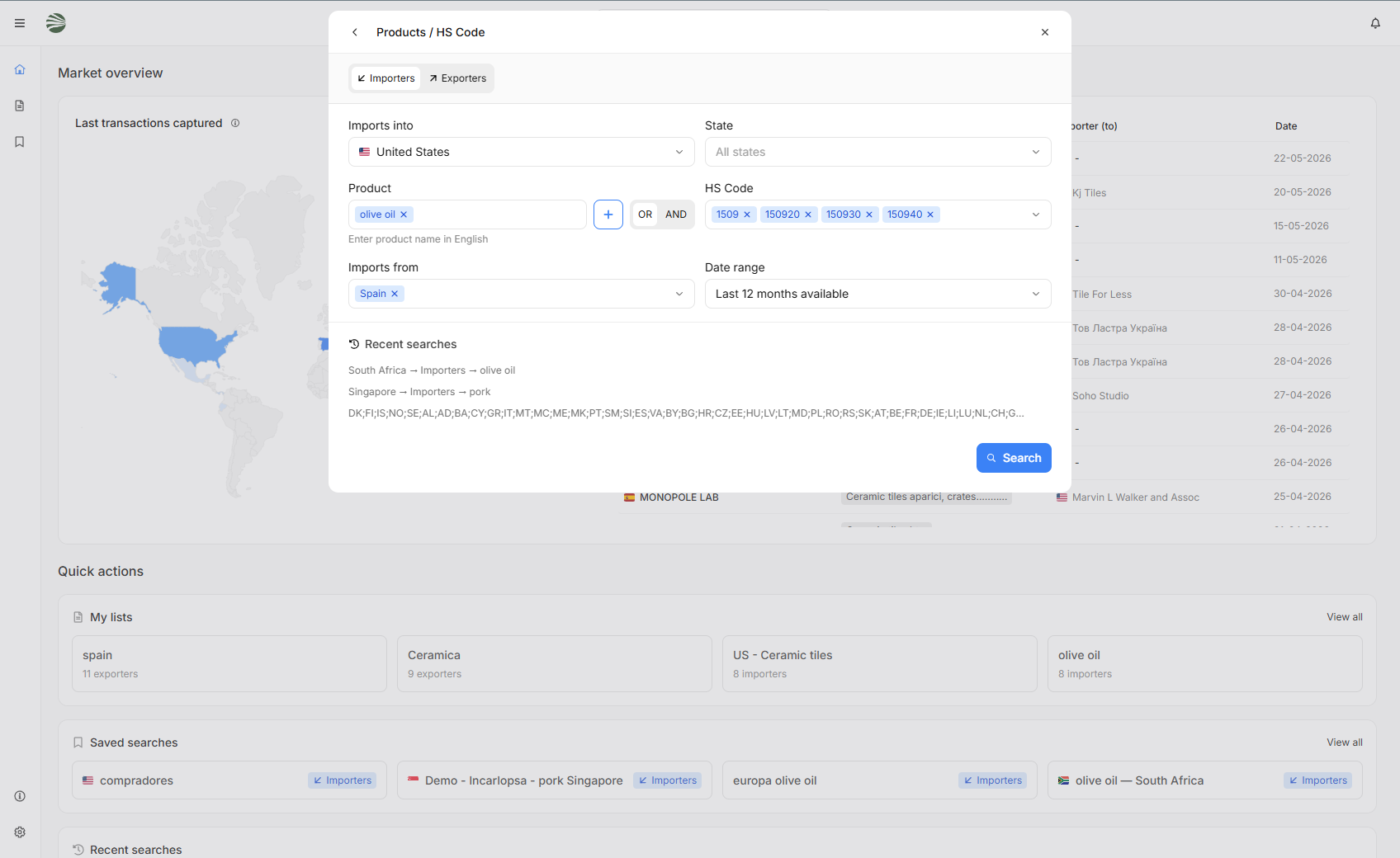 xNova platform — search filter