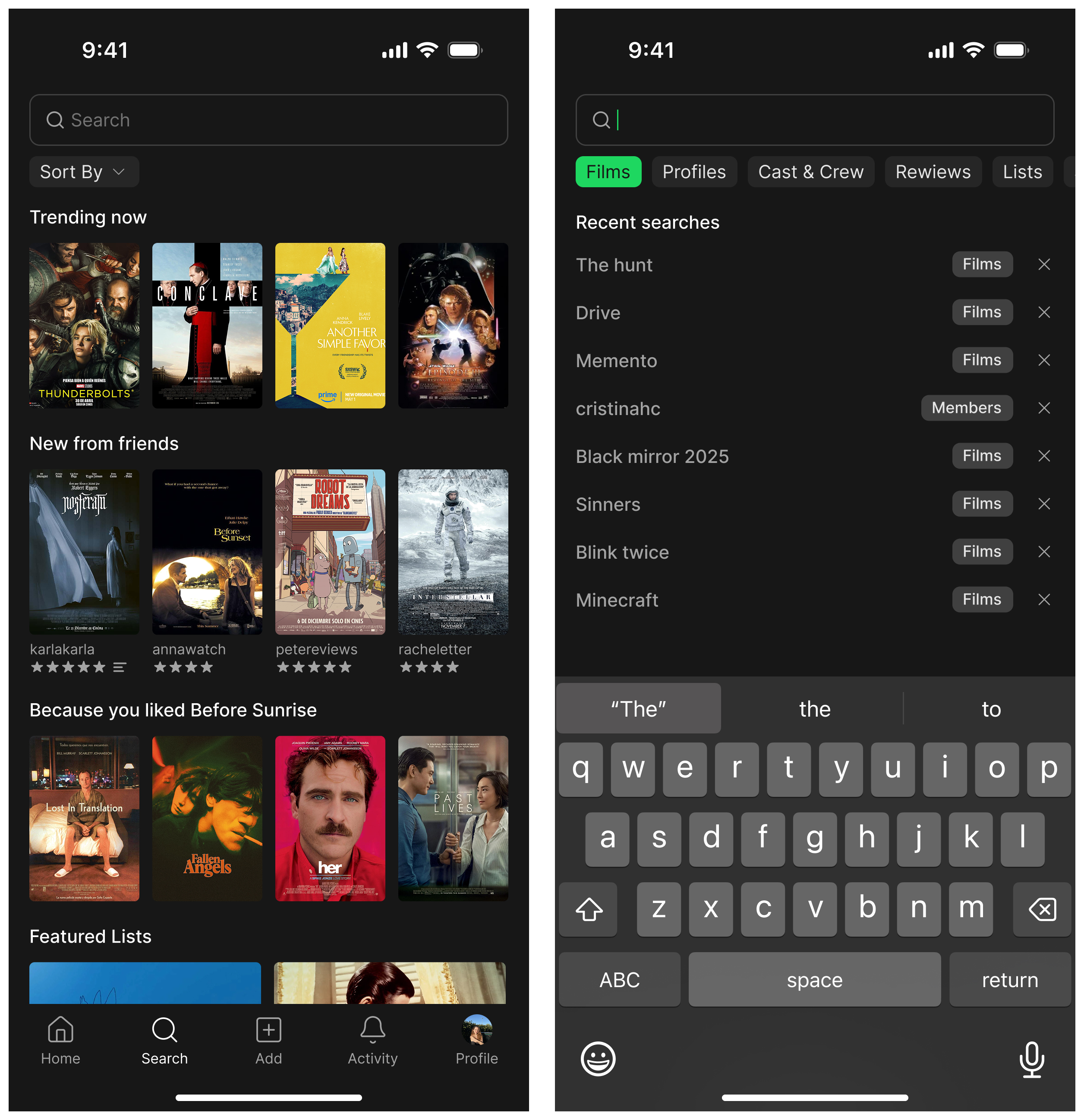 Redesigned search with trending, new from friends, and taste-based recommendations